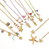 Women's Stainless Steel And Titanium Steel Marine Style Necklace With Animal Zodiac And Flower Pendant Electroplated O Word Chain