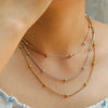 Women's Stainless Steel And Titanium Steel Multilayer Stitching Contrast Color Round Bead Necklace With U Shape Pattern And Electroplating Treatment