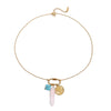 Women's Stainless Steel And Titanium Steel Natural Stone Turquoise Ins Style Necklace With Electroplating