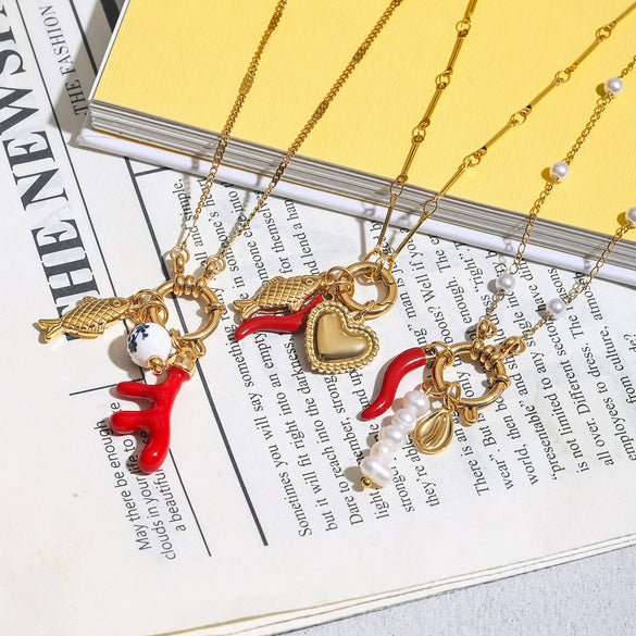 Women's Stainless Steel And Titanium Steel Necklace With Electroplating Light Luxury Niche Style