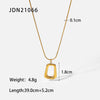 Women's Stainless Steel And Titanium Steel Necklace With Trapezoidal Pendant And Geometric Style Electroplated Design Snake Bone Chain