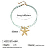 Women's Stainless Steel And Titanium Steel Ocean Element Shell Colorful Rope Pendant Necklace With Animal And Zodiac Shapes And Electroplating Design Jewelry