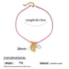 Women's Stainless Steel And Titanium Steel Ocean Element Shell Colorful Rope Pendant Necklace With Animal And Zodiac Shapes And Electroplating Design Jewelry