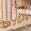 Women's Stainless Steel And Titanium Steel Ocean Element Shell Colorful Rope Pendant Necklace With Animal And Zodiac Shapes And Electroplating Design Jewelry