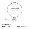 Women's Stainless Steel And Titanium Steel Ocean Element Shell Colorful Rope Pendant Necklace With Animal And Zodiac Shapes And Electroplating Design Jewelry