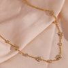 Women's Stainless Steel And Titanium Steel Splicing Small Flower Round Zircon Geometric Style Chain Necklace With Electroplating