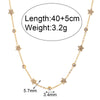 Women's Stainless Steel And Titanium Steel Splicing Small Flower Round Zircon Geometric Style Chain Necklace With Electroplating