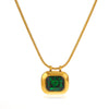 Women's Stainless Steel And Titanium Steel Square Geometric Clavicle Chain Necklace With Electroplating