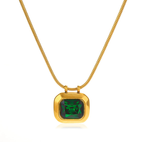 Women's Stainless Steel And Titanium Steel Square Geometric Clavicle Chain Necklace With Electroplating