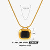 Women's Stainless Steel And Titanium Steel Square Geometric Clavicle Chain Necklace With Electroplating