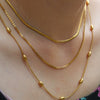 Women's Stainless Steel And Titanium Steel Stacking Style Geometric Snake Bone Clavicle Chain With Electroplating