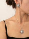 Women's Stainless Steel And Titanium Steel Sunflower Necklace Set High End Non Fading