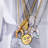 Women's Stainless Steel And Titanium Steel Ushaped Geometric Kaleidoscope Lucky Symbol Inlaid Zirconium Necklace With Vacuum Plating