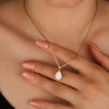 Women's Stainless Steel And Titanium Steel Water Drop Pendant Necklace With Imitation Opal Stone Geometric Style Electroplated