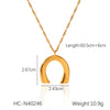 Women's Stainless Steel And Titanium Steel Water Wave Chain Ushaped Geometric Pendant Necklace And Earrings With Electroplating