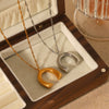 Women's Stainless Steel And Titanium Steel Water Wave Chain Ushaped Geometric Pendant Necklace With Electroplating