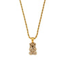 Women's Stainless Steel Animal Bear Pendant Twist Chain Necklace With Geometric Style And 18K Gold Plated Electroplating