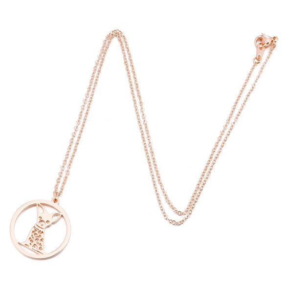 Women's Stainless Steel Animal Zodiac Pendant Necklace With Electroplated O Chain And Simple Cartoon Style
