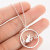 Women's Stainless Steel Animal Zodiac Pendant Necklace With Geometric Round Heart Design And Electroplated Finish