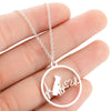 Women's Stainless Steel Animal Zodiac Pendant Necklace With Geometric Round Heart Design And Electroplated Finish
