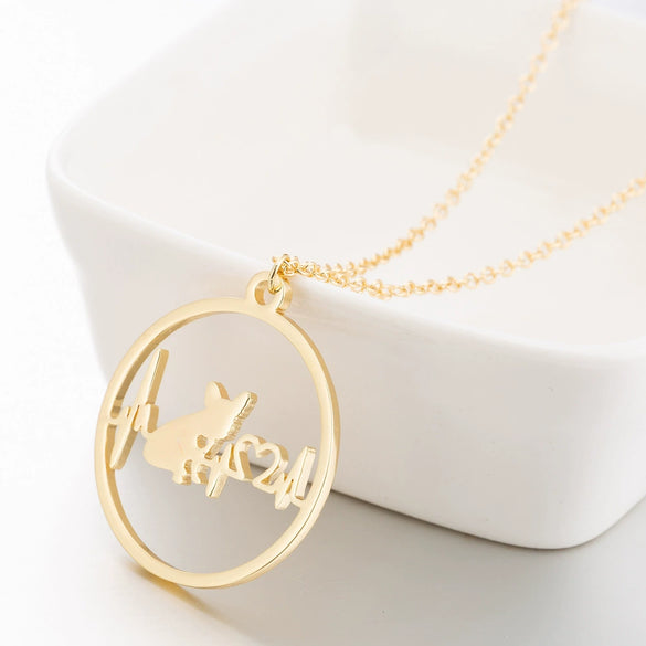 Women's Stainless Steel Animal Zodiac Pendant Necklace With Geometric Round Heart Design And Electroplated Finish
