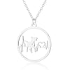 Women's Stainless Steel Animal Zodiac Pendant Necklace With Geometric Round Heart Design And Electroplated Finish