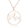Women's Stainless Steel Animal Zodiac Pendant Necklace With Geometric Round Heart Design And Electroplated Finish