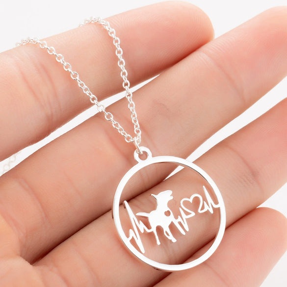 Women's Stainless Steel Animal Zodiac Pendant Necklace With Geometric Round Heart Design And Electroplated Finish