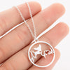 Women's Stainless Steel Animal Zodiac Pendant Necklace With Geometric Round Heart Design And Electroplated Finish