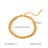 Women's Stainless Steel Ball Chain Bracelet With Geometric Pattern And Electroplating Treatment