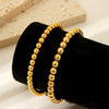 Women's Stainless Steel Ball Chain Bracelet With Geometric Pattern And Electroplating Treatment