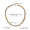 Women's Stainless Steel Ball Chain Geometric Pattern Electroplated Light Luxury Necklace And Bracelet