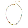 Women's Stainless Steel Beaded Collarbone Necklace With Natural Stone Pearls And Geometric Vacuum Electroplated Design