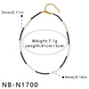 Women's Stainless Steel Beaded Necklace With Pearl And White Shell Accents Geometric Pattern And Vacuum Plated Finish
