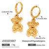 Women's Stainless Steel Bear Pendant Earrings Geometric Style Electroplated Light Luxury Niche Jewelry