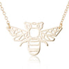 Women's Stainless Steel Bee Pendant Necklace With Cut Out Animal Design And Electroplated O Chain