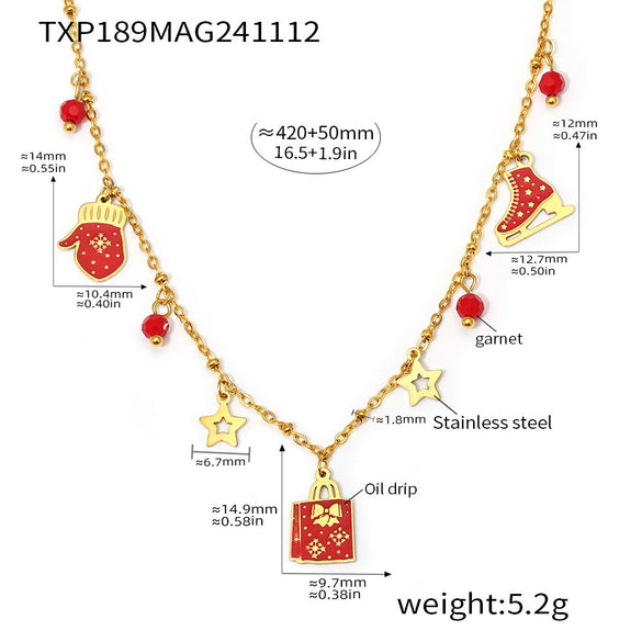 Women's Stainless Steel Bell Necklace And Bracelet Set With Electroplated Finish Light Luxury Fashion Jewelry
