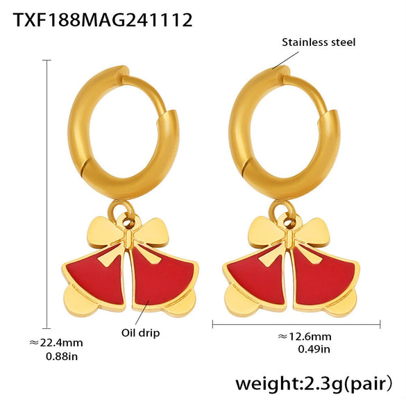 Women's Stainless Steel Bell Necklace And Bracelet Set With Electroplated Finish Light Luxury Fashion Jewelry