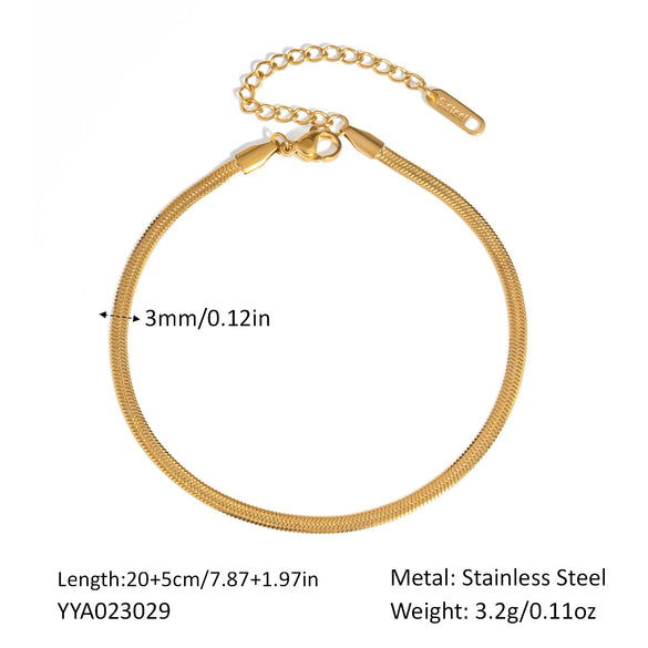 Women's Stainless Steel Blade Chain Snake Chain Geometric Anklet Fashion All Match Jewelry