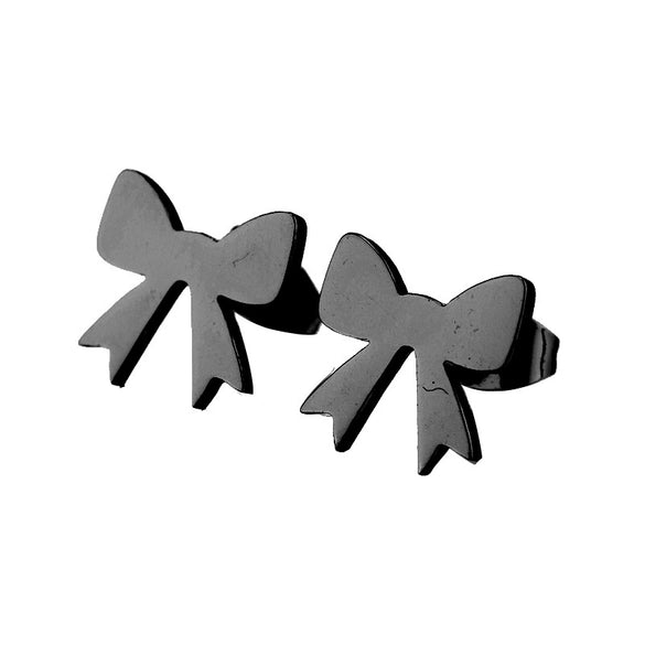 Women's Stainless Steel Bow Earrings Electroplated Fashion Jewelry With A Fresh And Sweet Style