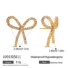 Women's Stainless Steel Bow Earrings With Electroplating