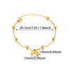 Women's Stainless Steel Bow Heart Tassel Anklet 18K Goldplated