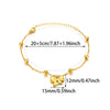 Women's Stainless Steel Bow Heart Tassel Anklet 18K Goldplated