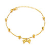 Women's Stainless Steel Bow Heart Tassel Anklet 18K Goldplated