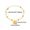 Women's Stainless Steel Bow Heart Tassel Anklet 18K Goldplated