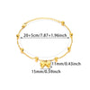 Women's Stainless Steel Bow Heart Tassel Anklet 18K Goldplated