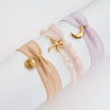 Women's Stainless Steel Bow Pendant Braided Bracelet With Electroplating