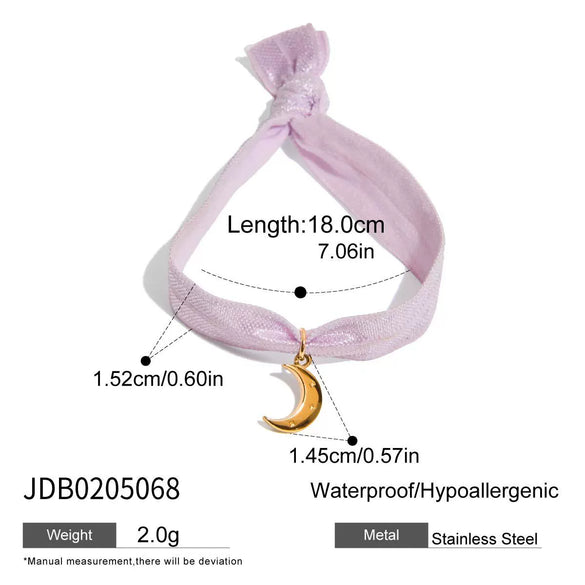 Women's Stainless Steel Bow Pendant Braided Bracelet With Electroplating