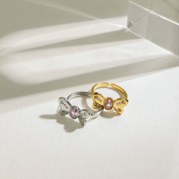 Women's Stainless Steel Bow Shaped Original Design Electroplated Accessories