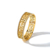 Women's Stainless Steel Bracelet And Ring Set With Rhinestone Irregular Hollow Carved Retro Design And 18K Gold Vacuum Plating